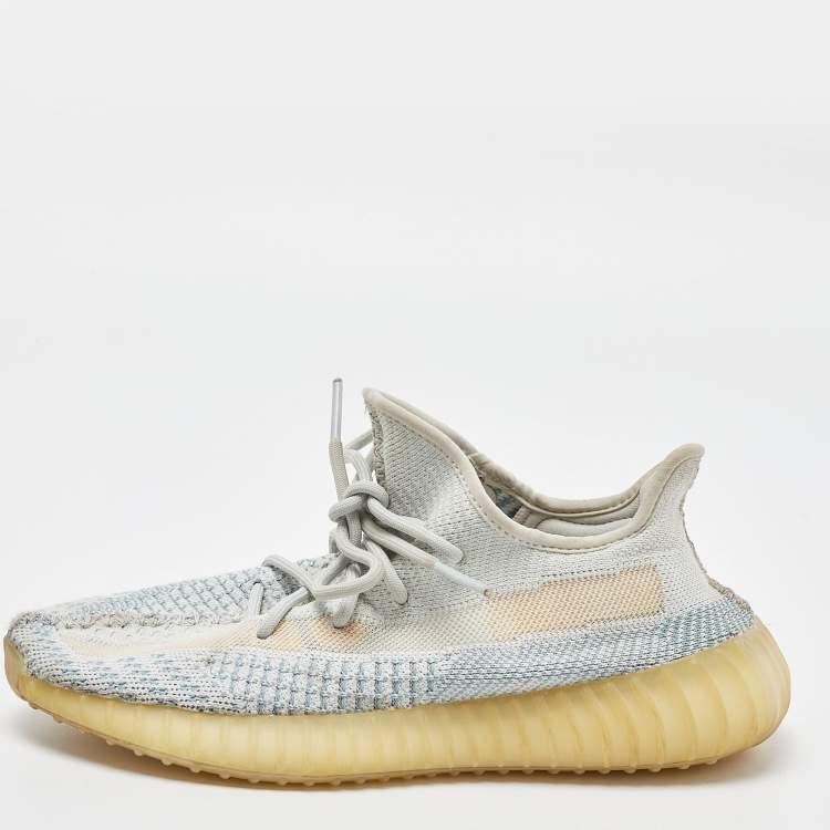 Yeezy x Adidas White/Green Knit Fabric Boost 350 V2 Cloud White