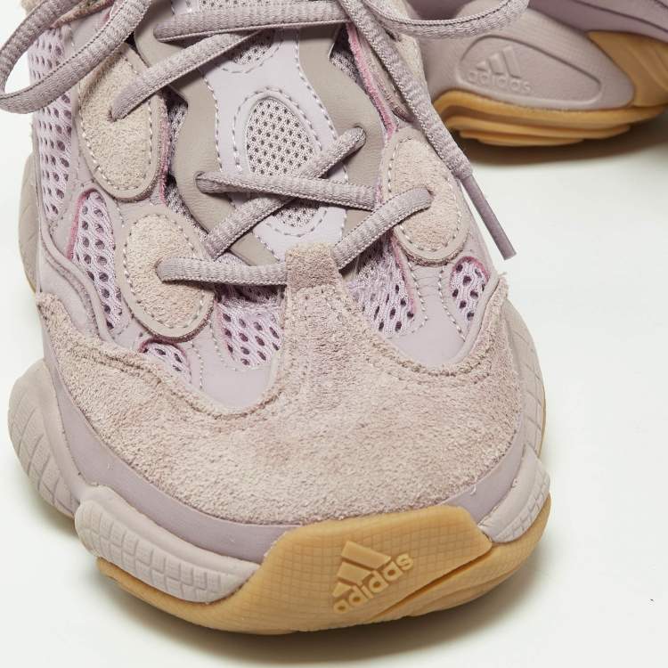 Pre Owned Yeezy x Adidas Purple Suede and Mesh Yeezy 500 Soft Vision Sneakers Size 38