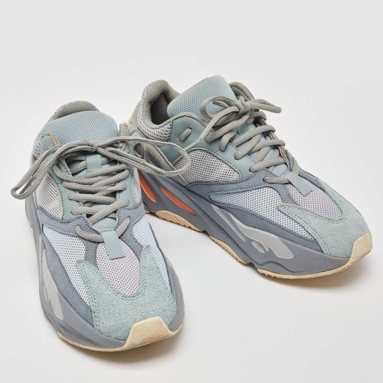 Pre Owned Yeezy x Adidas Two Tone Suede and Mesh Boost 700 Inertia Sneakers Size 40 2/3 