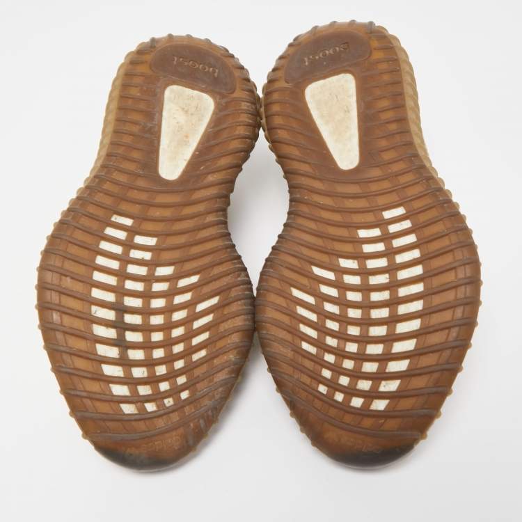 مملوكة مسبقًا Yeezy x Adidas Brown Knit Fabric Boost 350 V2 Sand Taupe Sneakers Size 40