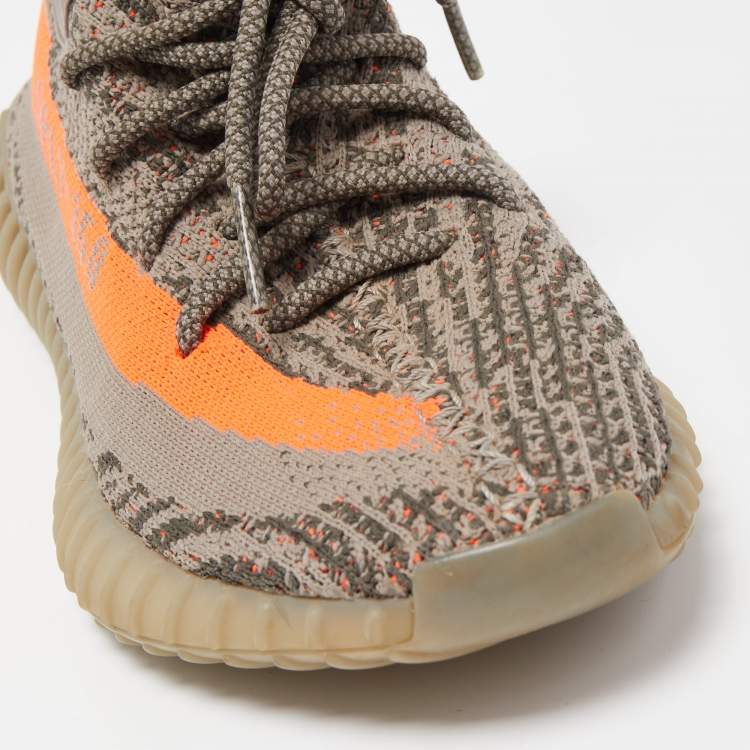 مملوكة مسبقًا Yeezy x Adidas Grey Knit  Fabric Boost 350 V2 Beluga Sneakers Size 39 1/3