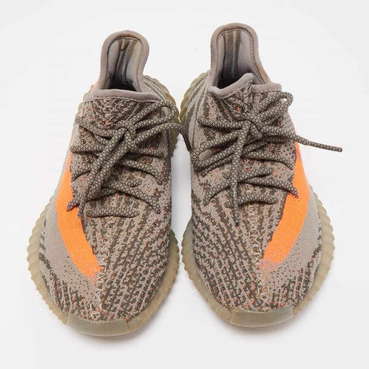 مملوكة مسبقًا Yeezy x Adidas Grey Knit  Fabric Boost 350 V2 Beluga Sneakers Size 39 1/3