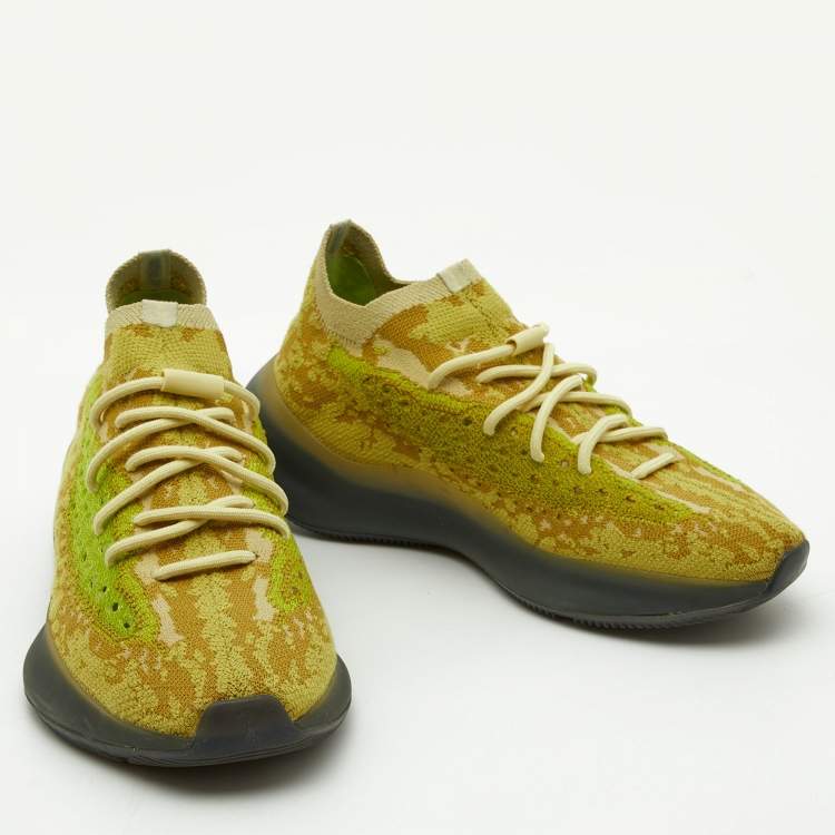 مملوكة مسبقًا Yeezy x Adidas Yellow Knit Fabric Boost 380 Hylte Sneakers Size 43 1/3