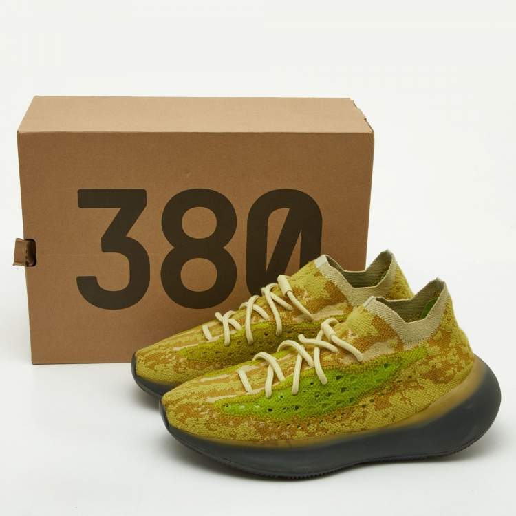 مملوكة مس�بقًا Yeezy x Adidas Yellow Knit Fabric Boost 380 Hylte Sneakers Size 43 1/3