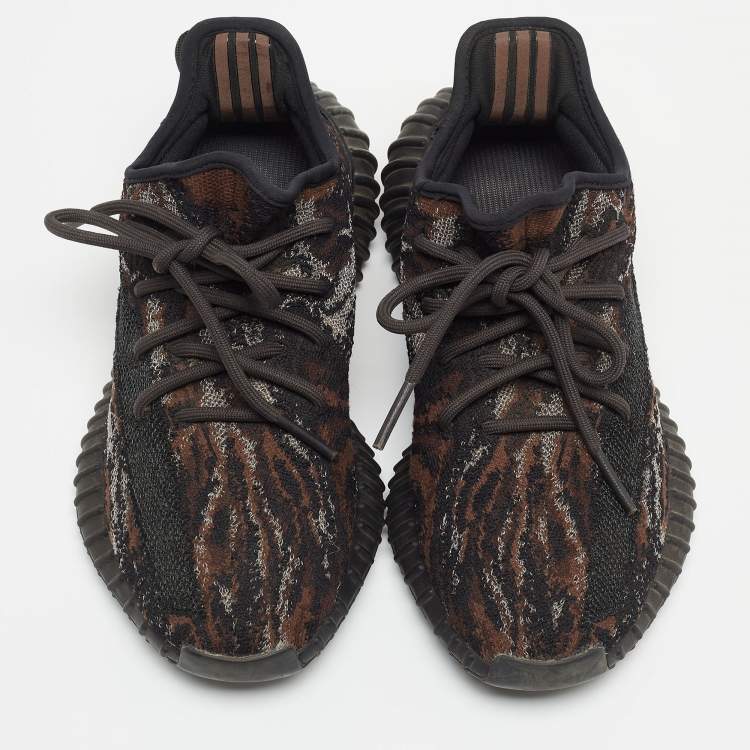 مملوكة مسبقًا Yeezy x Adidas Black/Brown Knit Fabric Boost 350 V2 MX Rock Sneakers Size 38