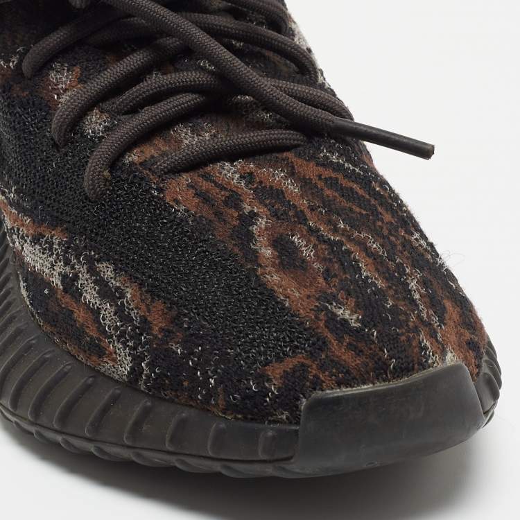 مملوكة مسبقًا Yeezy x Adidas Black/Brown Knit Fabric Boost 350 V2 MX Rock Sneakers Size 38