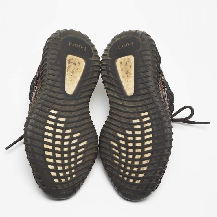 مملوكة مسبقًا Yeezy x Adidas Black/Brown Knit Fabric Boost 350 V2 MX Rock Sneakers Size 38