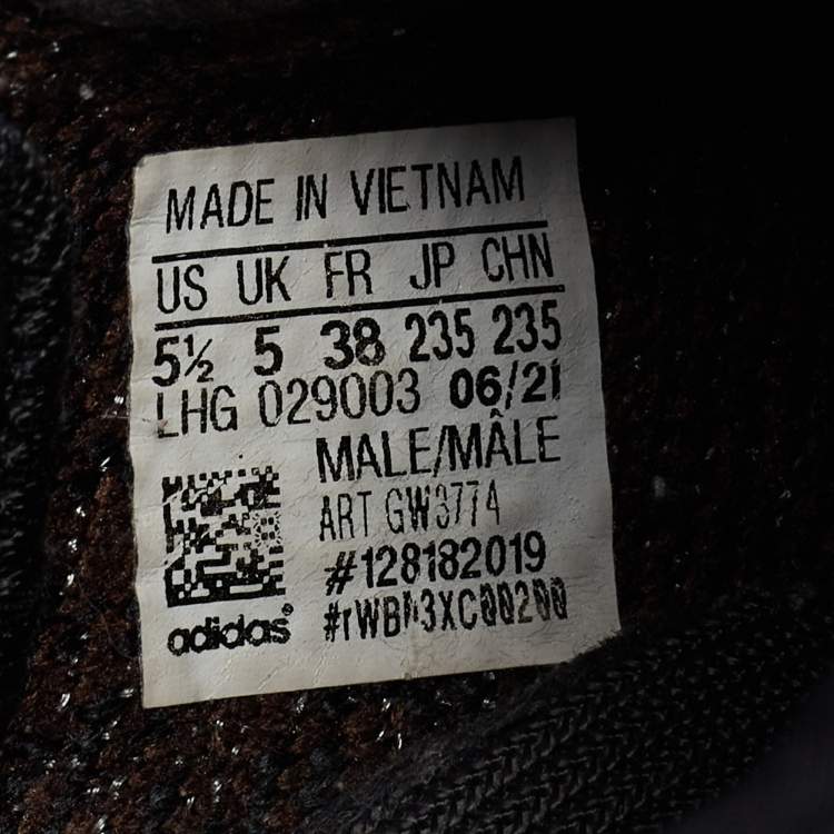 مملوكة مسبقًا Yeezy x Adidas Black/Brown Knit Fabric Boost 350 V2 MX Rock Sneakers Size 38