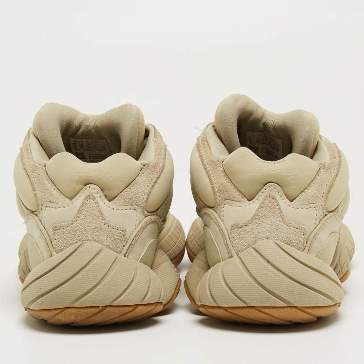 Pre Owned Yeezy x Adidas Green Fabric and Suede Boost 500 Salt Sneakers Size 37 1/3