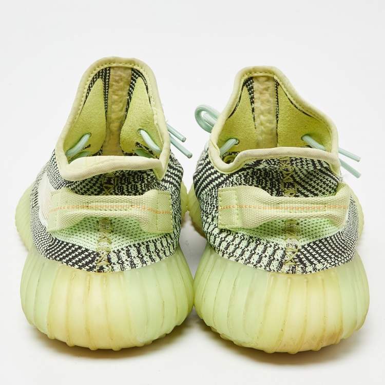 Pre Owned Yeezy x Adidas Green Knit Fabric Boost 350 V2 Yeezreel Non-Reflective Sneakers Size 44