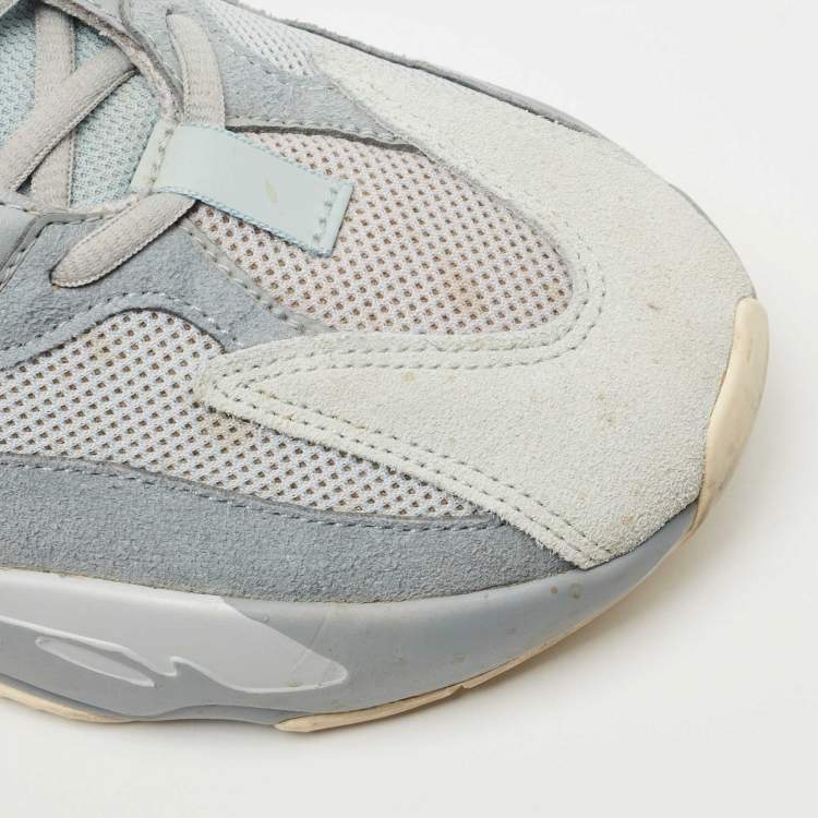 Pre Owned Yeezy x Adidas Tricolor Suede and Mesh Boost 700 Inertia Sneakers Size 42