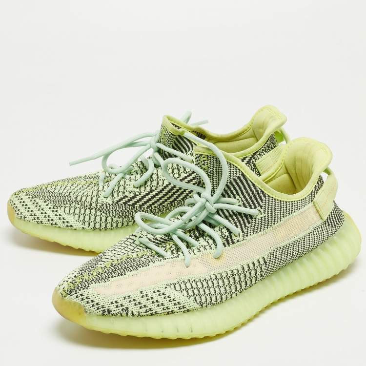 Yeezy x Adidas Neon Green Knit Fabric Boost 350 V2 Yeezreel (Non  Reflective) Sneakers Size 44 2/3