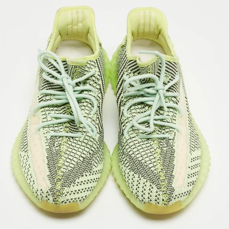 مملوكة مسبقًا Yeezy x Adidas Neon Green Knit Fabric Boost 350 V2 Yeezreel (Non Reflective) Sneakers Size 44 2/3