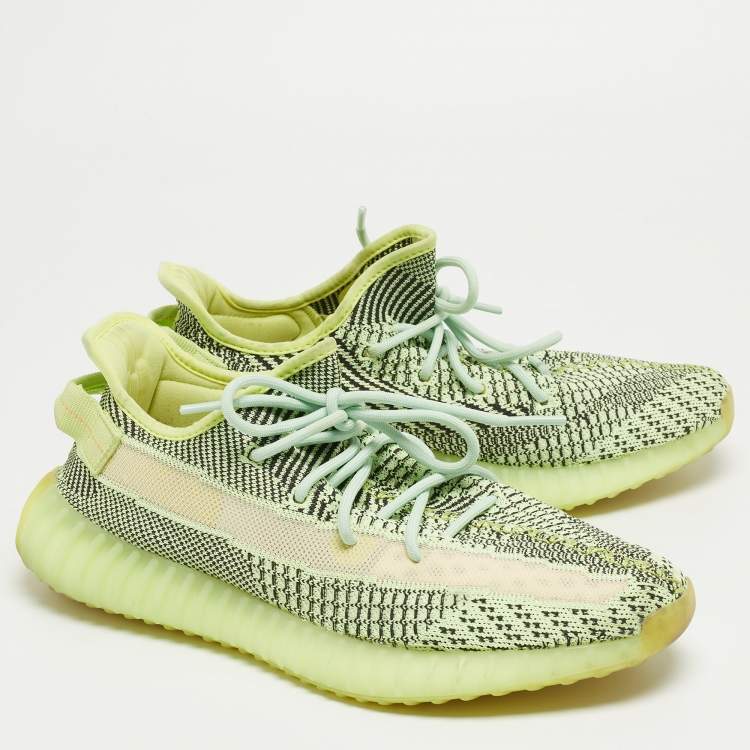 مملوكة مسبقًا Yeezy x Adidas Neon Green Knit Fabric Boost 350 V2 Yeezreel (Non Reflective) Sneakers Size 44 2/3