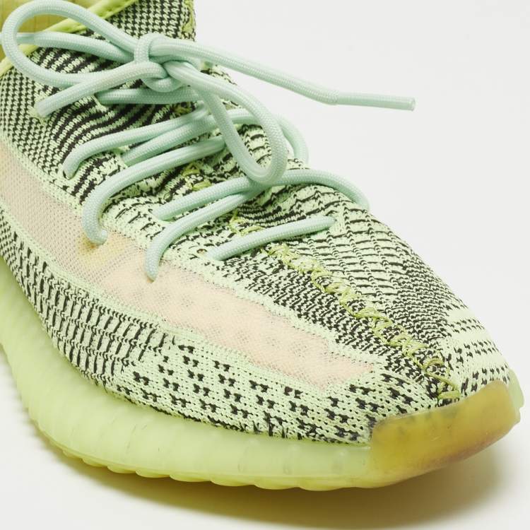 مملوكة مسبقًا Yeezy x Adidas Neon Green Knit Fabric Boost 350 V2 Yeezreel (Non Reflective) Sneakers Size 44 2/3
