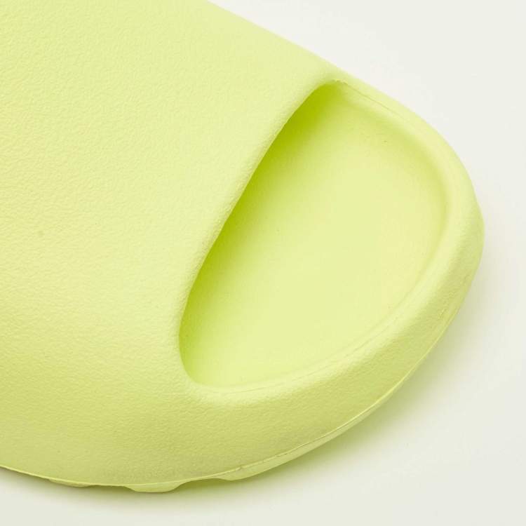 Pre Owned Yeezy x Adidas Neon Green Rubber Glow Green Slides Size 44 1/2