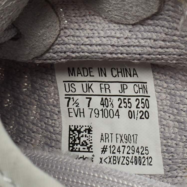 Pre Owned Yeezy x Adidas Grey Knit Fabric Boost 350 V2 Tail Light Sneakers Size 40 2/3
