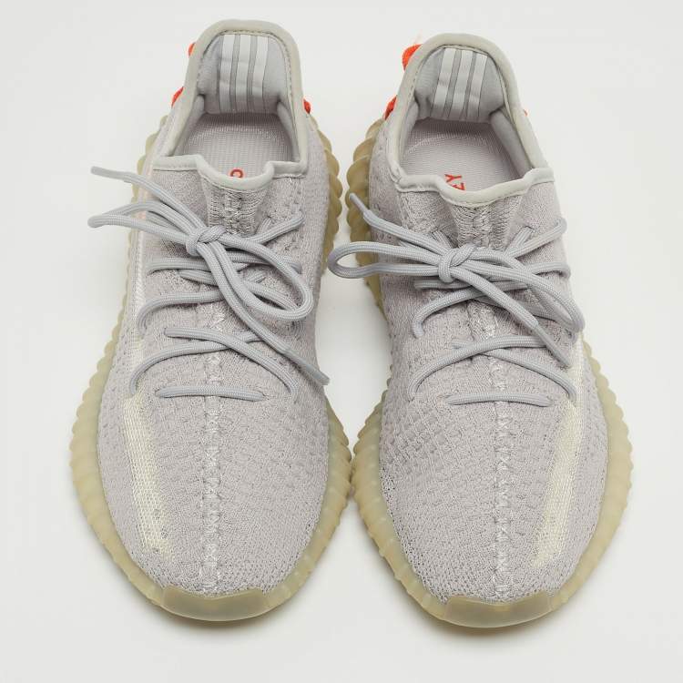 Pre Owned Yeezy x Adidas Grey Knit Fabric Boost 350 V2 Tail Light Sneakers Size 40 2/3