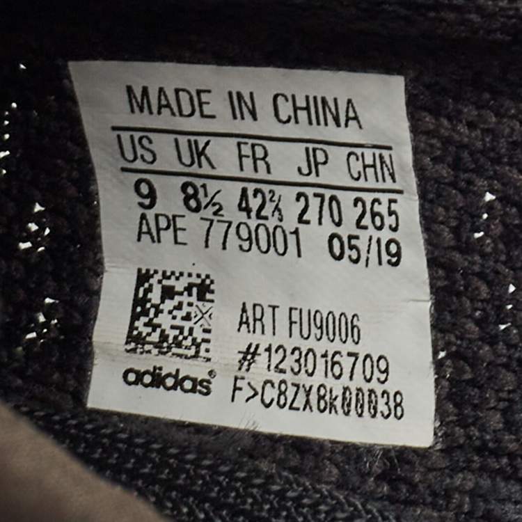 Pre Owned Yeezy x Adidas Black Knit Fabric Boost 350 V2 Black Non Reflective Sneakers Size 42 2/3