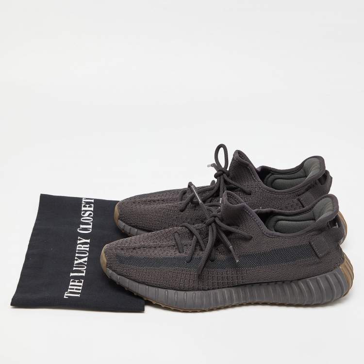 Pre Owned Yeezy x Adidas Black Knit  Fabric Boost 350 V2 Sneakers Size 44