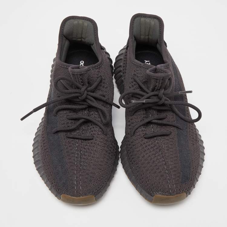 Pre Owned Yeezy x Adidas Black Knit  Fabric Boost 350 V2 Sneakers Size 44