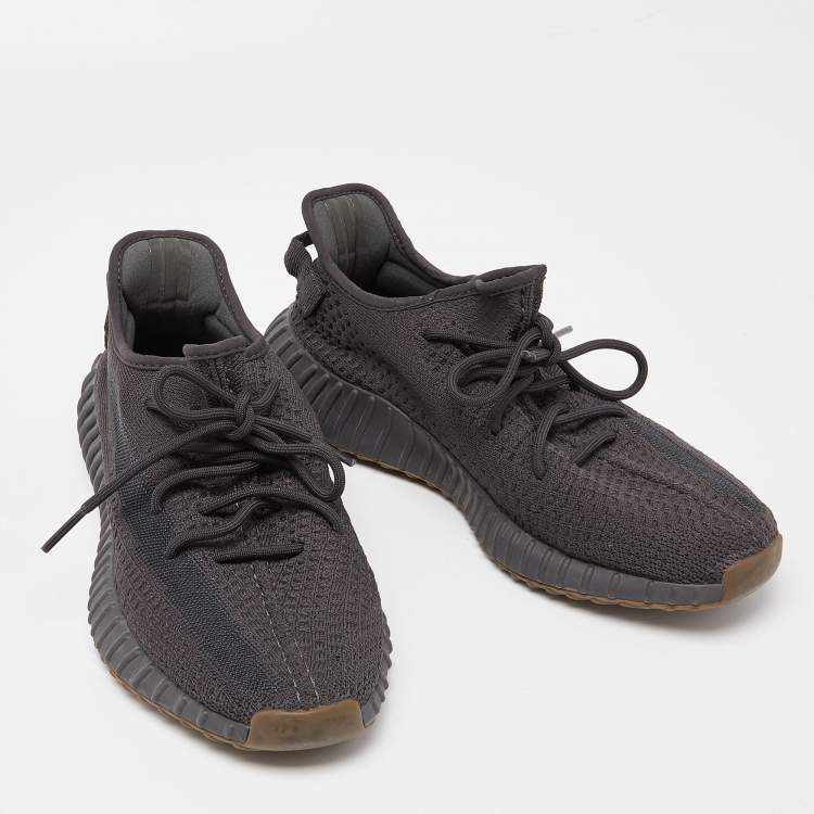 Pre Owned Yeezy x Adidas Black Knit  Fabric Boost 350 V2 Sneakers Size 44