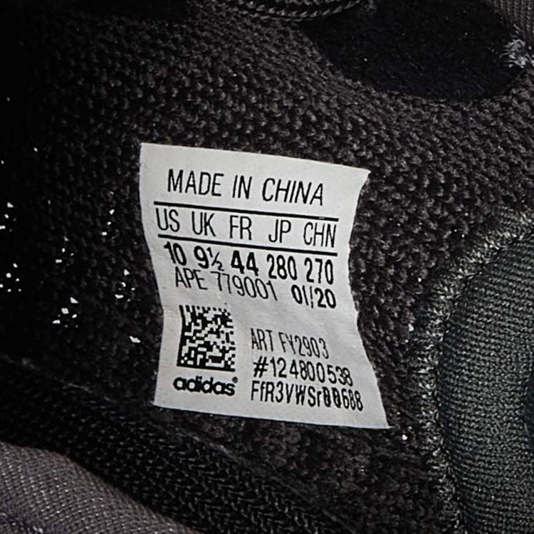 Pre Owned Yeezy x Adidas Black Knit  Fabric Boost 350 V2 Sneakers Size 44