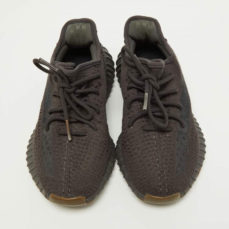 Pre Owned Yeezy x Adidas Black knit Fabric Boost 350 V2 Sneakers Size 38.5