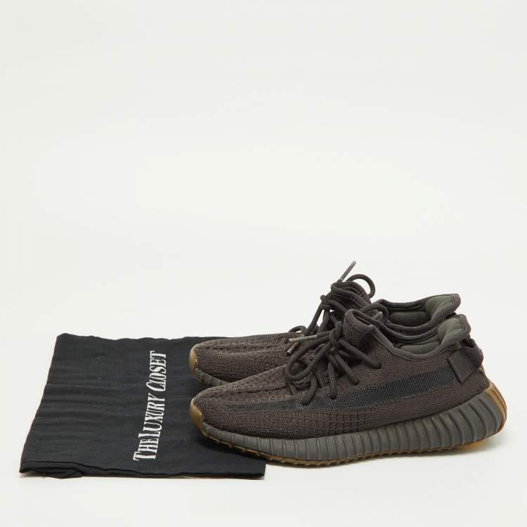 Pre Owned Yeezy x Adidas Black knit Fabric Boost 350 V2 Sneakers Size 38.5