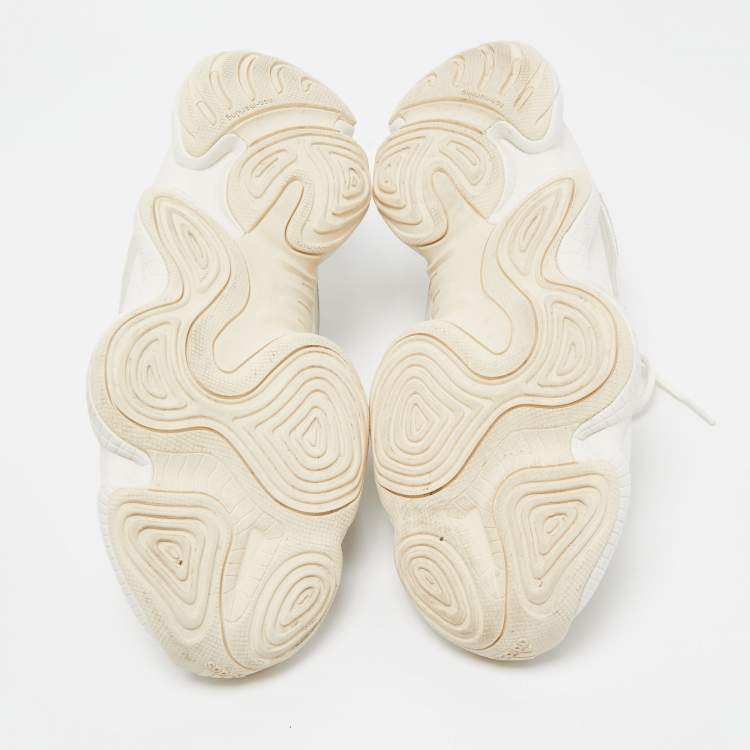 Pre Owned Yeezy x Adidas White Mesh and Suede Yeezy 500 Bone White Sneakers Size 45 1/3