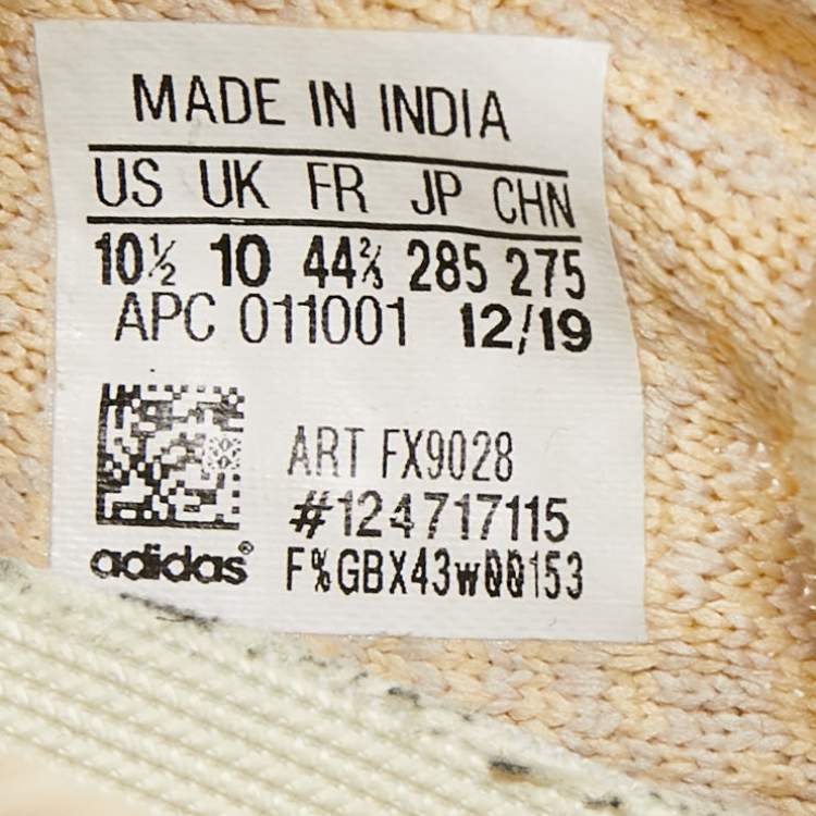 مملوكة مسبقًا Yeezy x Adidas Cream Knit Fabric Boost 350 V2-Flax Sneakers Size 44 2/3