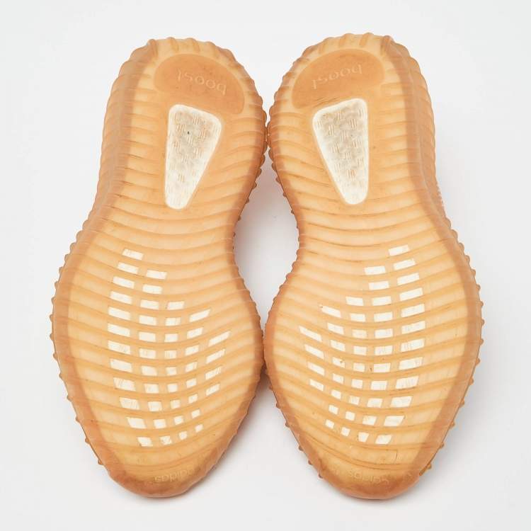 مملوكة مسبقًا Yeezy x Adidas Orange Knit Fabric Boost 350 V2 Clay Sneakers Size 36 2/3