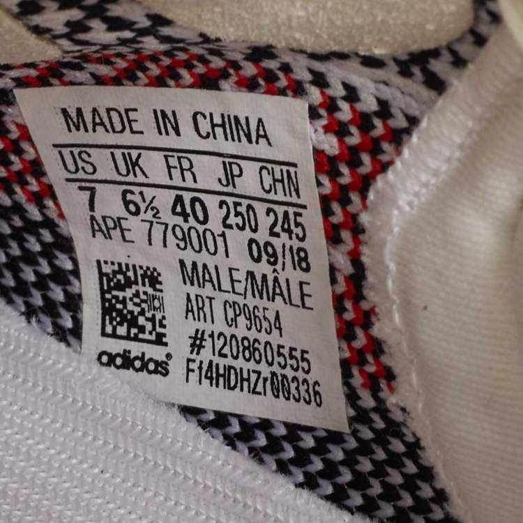 Pre Owned Yeezy x Adidas Black/White Knit Fabric Boost 350 V2 Zebra Sneakers Size 40