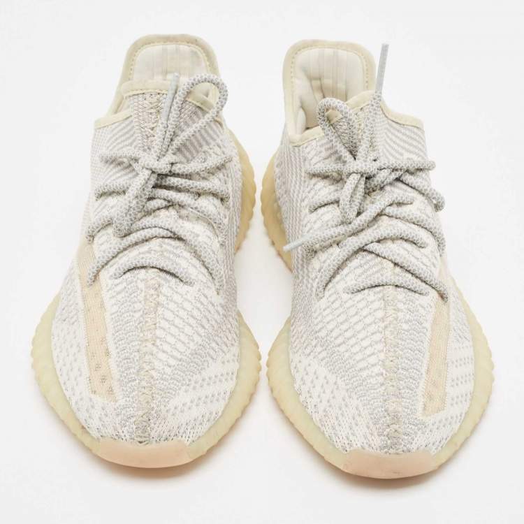 Pre Owned Yeezy x Adidas Two Tone Knit Fabric Boost 350 V2 Lundmark Sneakers Size 41 1/3