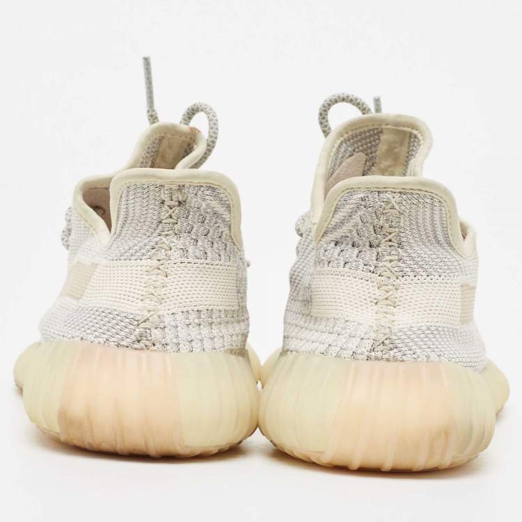 Pre Owned Yeezy x Adidas Two Tone Knit Fabric Boost 350 V2 Lundmark Sneakers Size 41 1/3