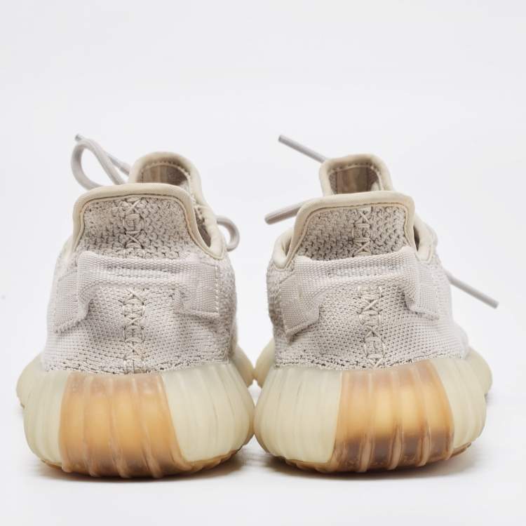 مملوكة مسبقًا Yeezy x Adidas Grey Knit Fabric Boost 350 V2 Sesame Sneakers Size 37 1/3