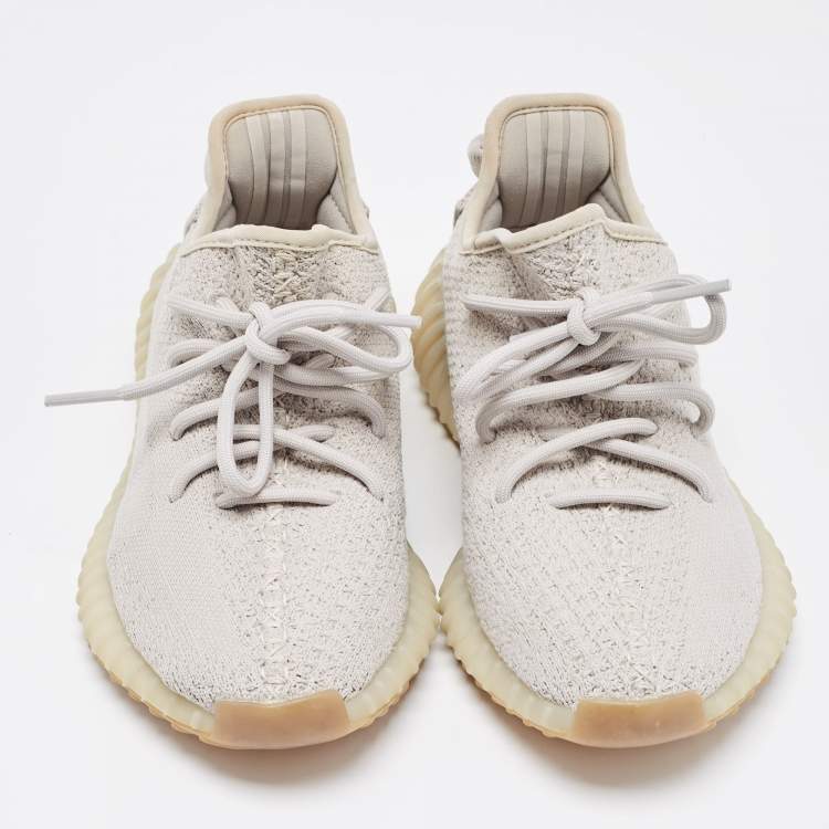 مملوكة مسبقًا Yeezy x Adidas Grey Knit Fabric Boost 350 V2 Sesame Sneakers Size 37 1/3
