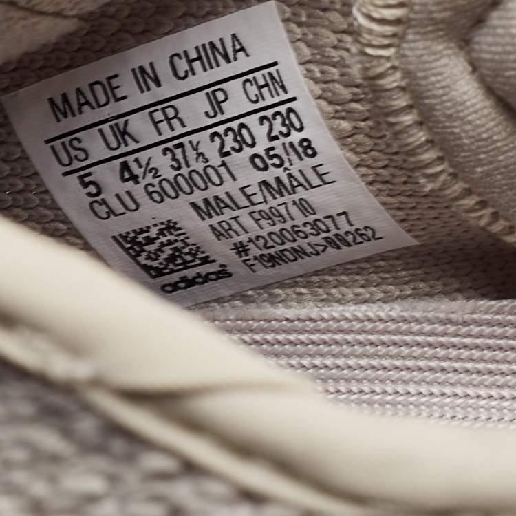 مملوكة مسبقًا Yeezy x Adidas Grey Knit Fabric Boost 350 V2 Sesame Sneakers Size 37 1/3