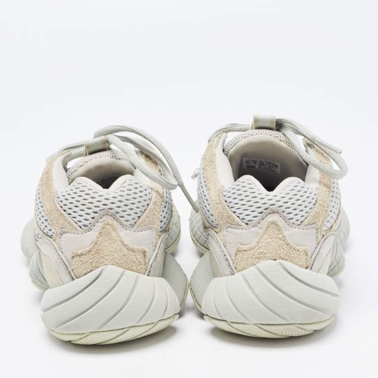 Pre Owned Yeezy x Adidas Two Tone Suede and Mesh Yeezy 500 Salt Sneakers Size 38
