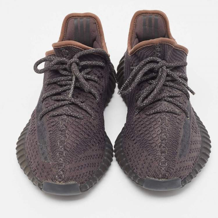 Pre Owned Yeezy x Adidas Black Knit Fabric Boost 350 V2 Black Non-Reflective Sneakers Size 38 2/3