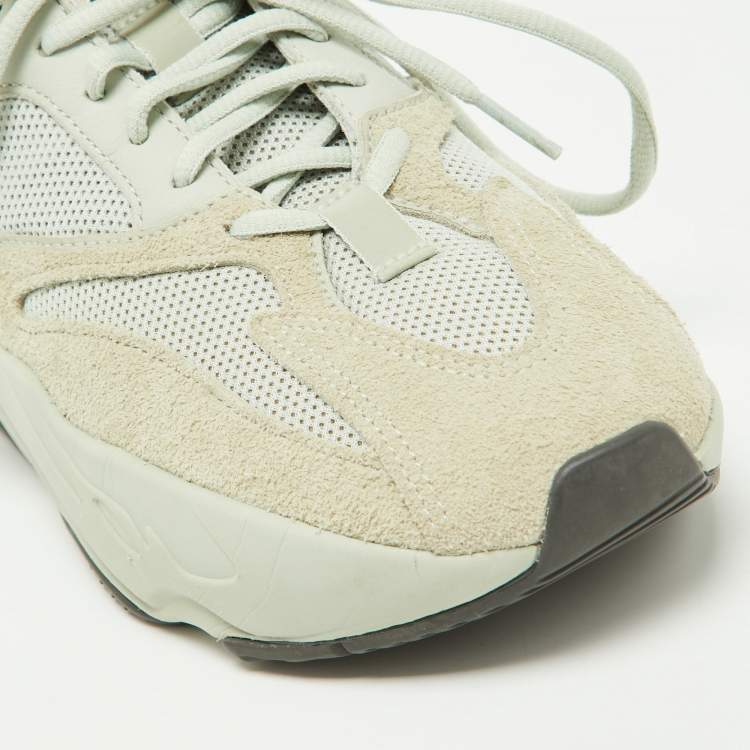 Pre Owned Yeezy x Adidas Green Suede,Leather and Mesh Boost 700 Salt Sneakers Size 39 1/3