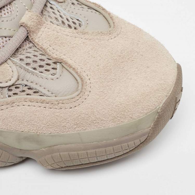 Pre Owned Yeezy x Adidas Ash Grey Mesh and Suede Yeezy 500 Sneakers Size 42 2/3