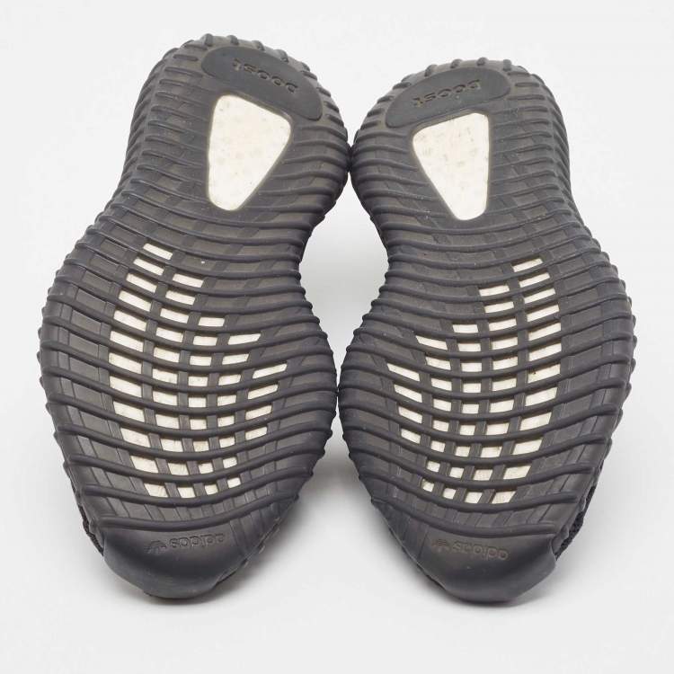 Pre Owned Yeezy x Adidas Black Knit Fabric Boost 350 V2 Onyx Sneakers Size 43 1/3