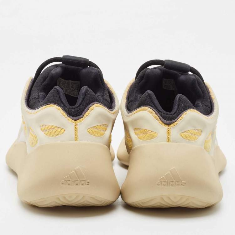 Pre Owned Yeezy x Adidas Yellow/Black Fabric 700 V3 Safflower Sneakers Size 41 1/3