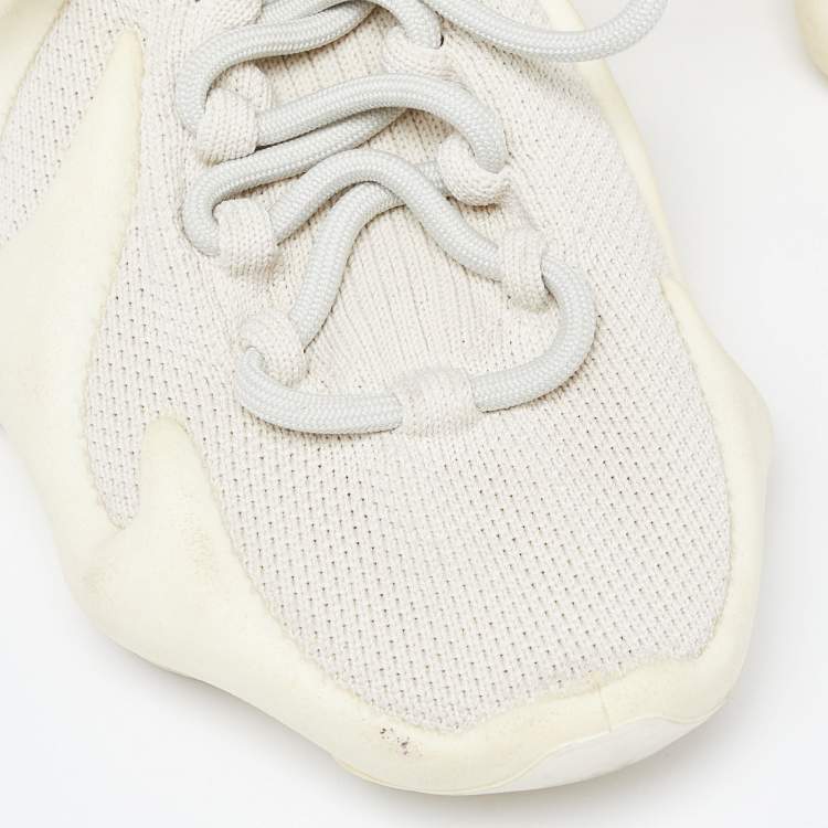 Pre Owned Yeezy x Adidas Off White Knit Fabric and Rubber Yeezy 450 Cloud White Sneakers Size 38 2/3
