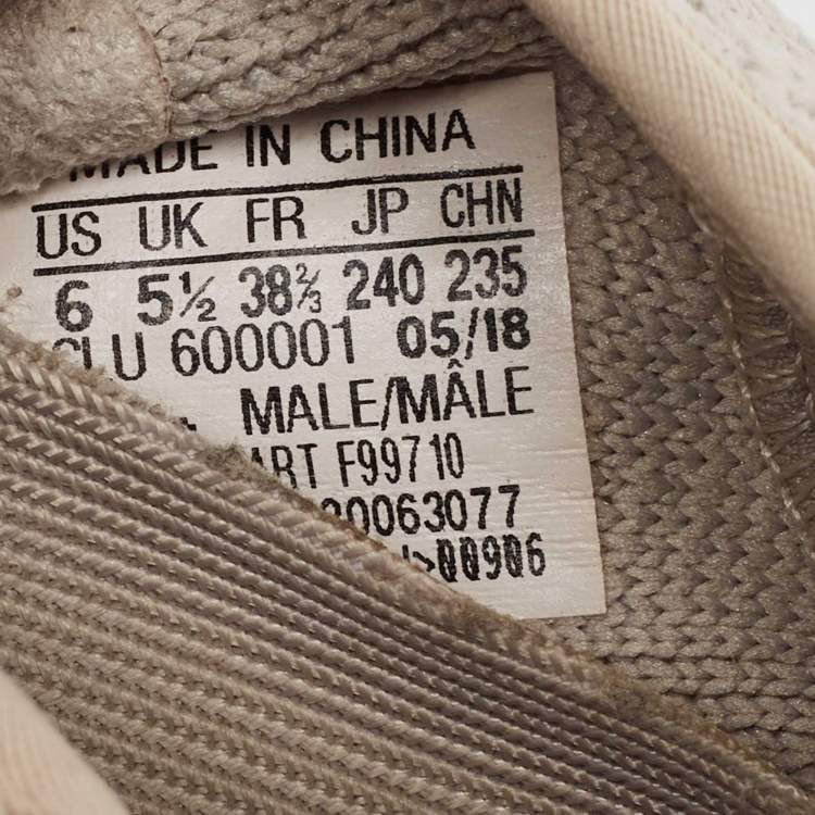 Pre Owned Yeezy x Adidas Grey Knit Fabric Boost 350 V2 Sesame Sneakers Size 38 2/3