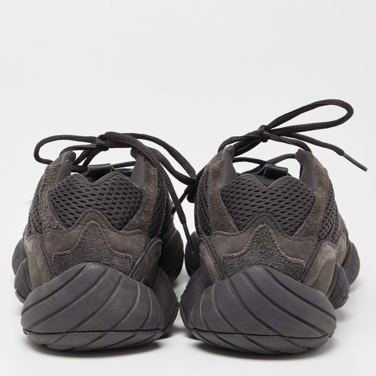 Pre Owned Yeezy x Adidas Black Suede and Mesh Boost 500 Utility Sneakers Size 42