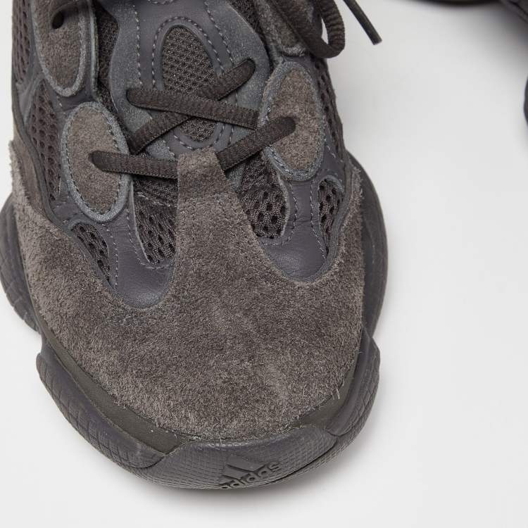 Pre Owned Yeezy x Adidas Black Suede and Mesh Boost 500 Utility Sneakers Size 42