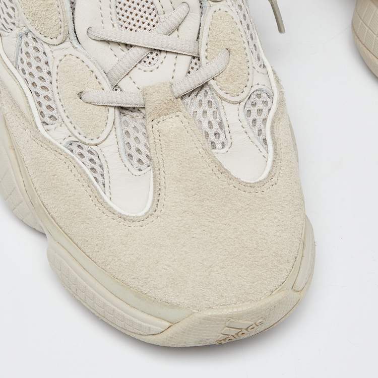 Pre Owned Yeezy x Adidas Cream Suede and Mesh Yeezy 500 Blush Sneakers Size 42