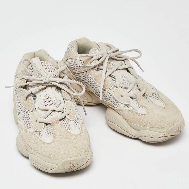 Pre Owned Yeezy x Adidas Cream Suede and Mesh Yeezy 500 Blush Sneakers Size 42